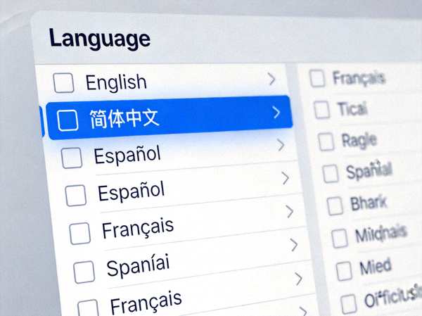 Telegram Desktop 语言选择列表中高亮显示简体中文选项的截图
